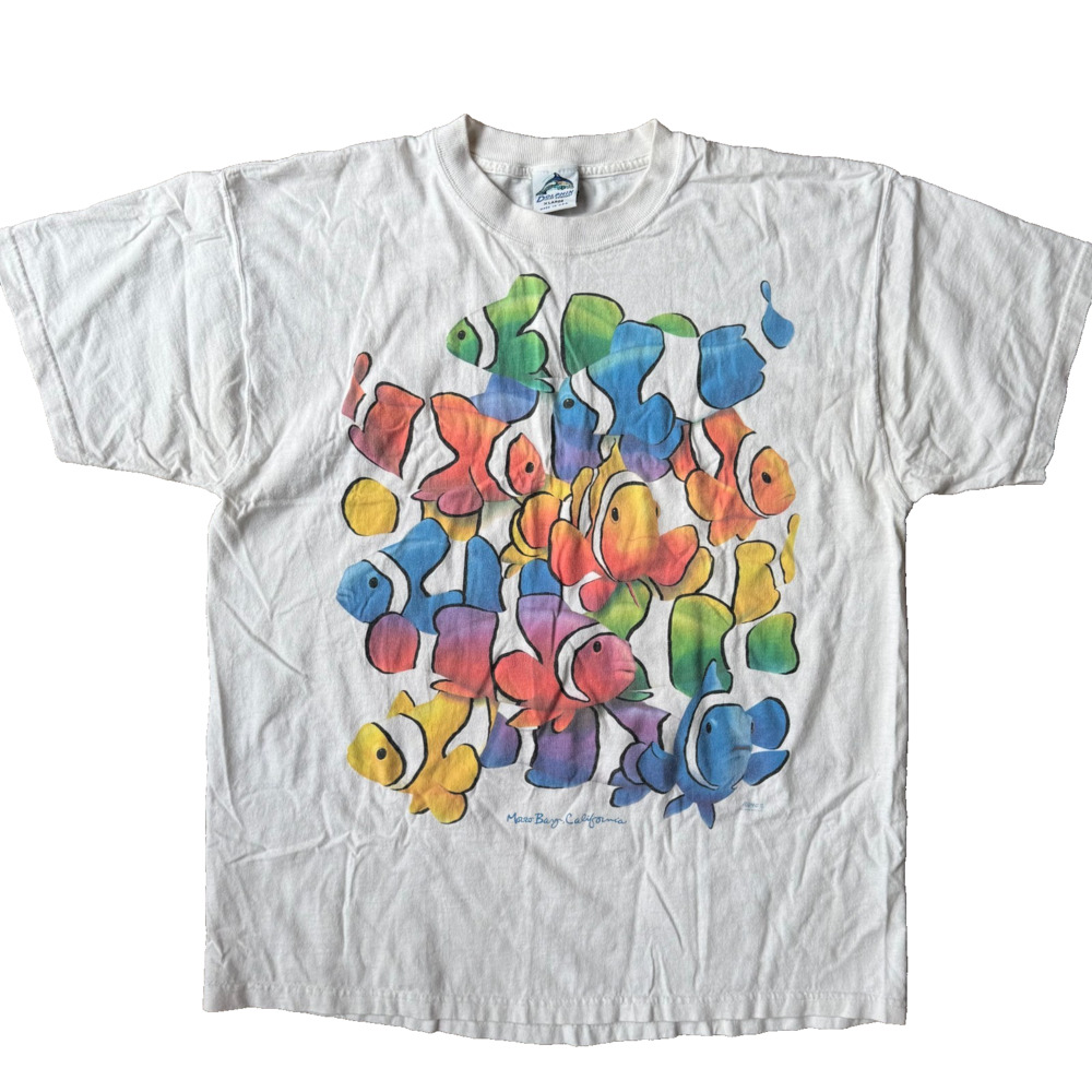 Vintage 90s Dolphin Shirt Company Morro Bay California Fish Tee XL